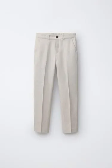 Zara Костюмные брюки из хлопка и льна