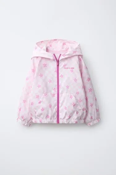 Zara Дождевик в клетку и цветок купить с доставкой.