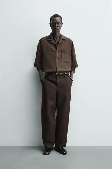 Zara Рубашка прямого кроя из текстурированной ткани