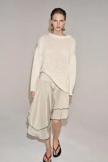 Юбка асимметричного кроя с воланами — коллекция ZARA «ZW» купить с доставкой.