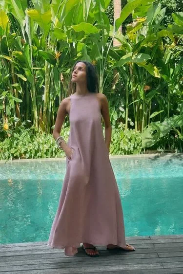 Zara Платье миди свободного кроя купить с доставкой.