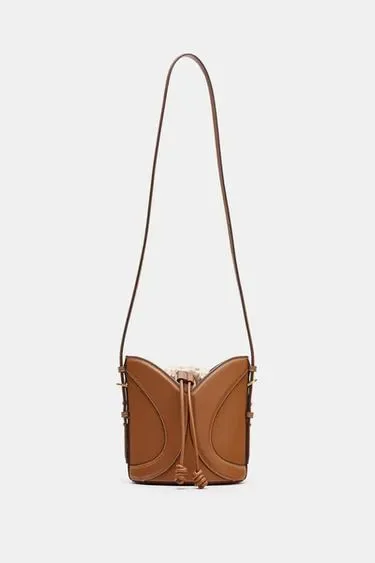 Zara Мини-сумка-мешок с декоративной строчкой