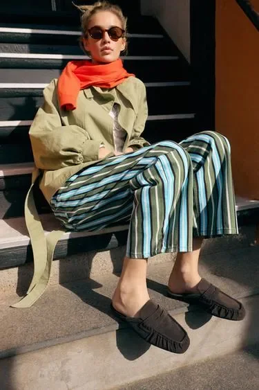Zara Кожаные мюли-лоферы