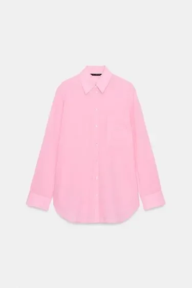 Zara Рубашка оверсайз из хлопка