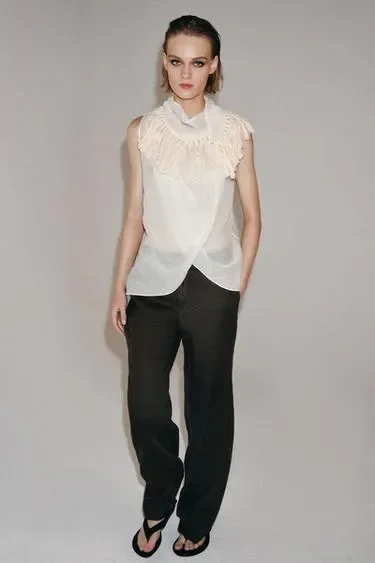Топ с бахромой — коллекция ZARA «ZW»