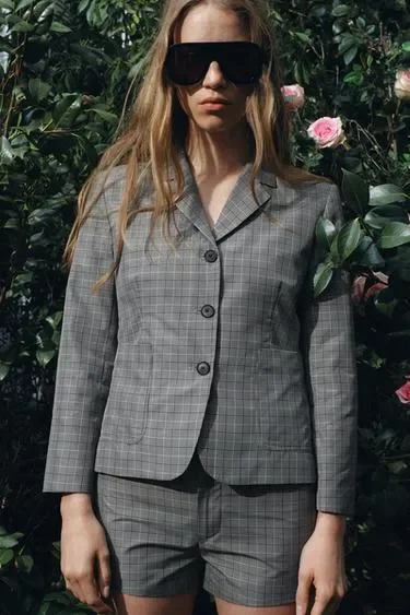 Шерстяной жакет ZARA «ZW» CHECK