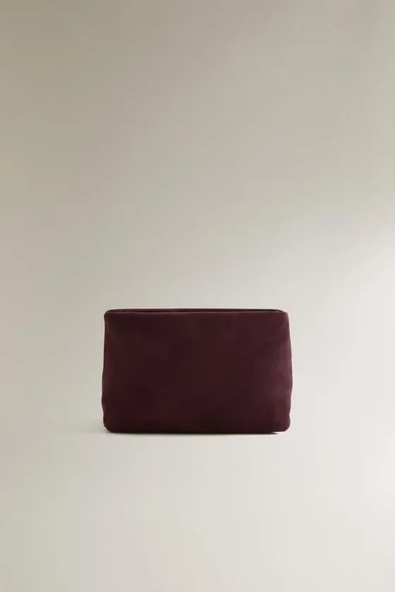 Zara Сумка для косметики из разделанной кожи