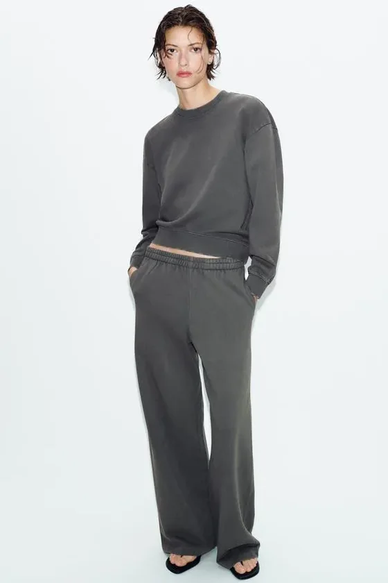Zara Широкие брюки с эффектом потертости
