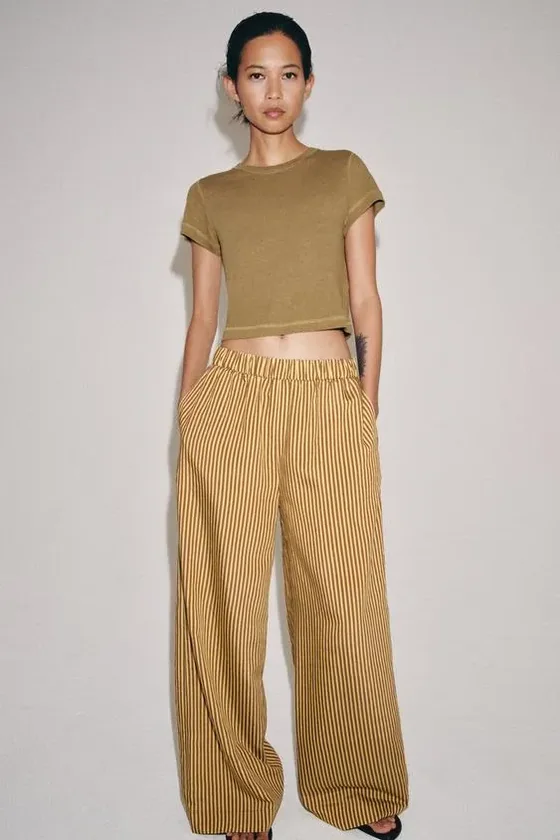 Брюки в полоску — коллекция Zara «Zw»