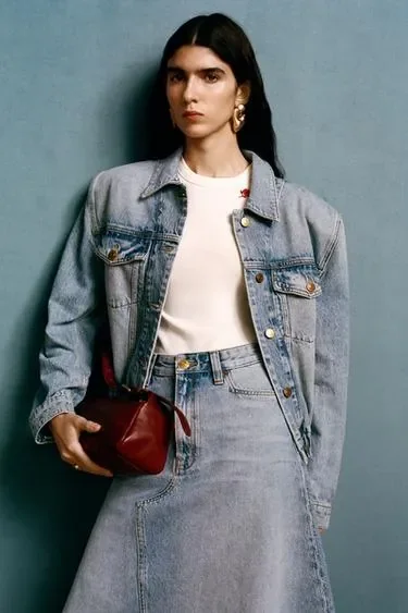 Джинсовая куртка с наплечными подушечками willy chavarria x zara- Заказать в России