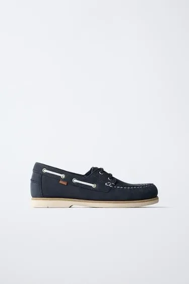 Zara Кожаные топсайдеры