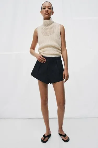 Джинсовые шорты с защипами — коллекция Zara «Zw»