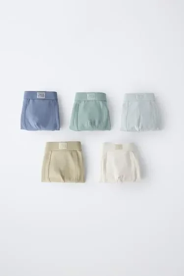 Zara 6-14 лет/набор из пяти трусов-боксеров с логотипом