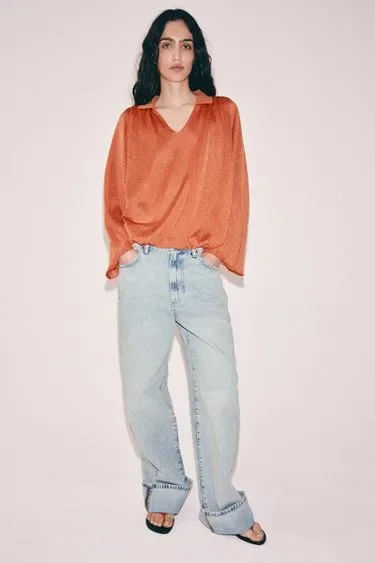 Zara Джинсы багги со средней посадкой — коллекция ZARA «ZW» купить с доставкой.