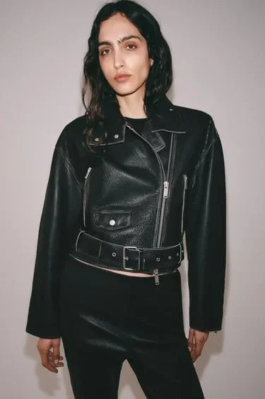 Zara Кожаная куртка-косуха — коллекция ZARA «ZW» лимитированная серия