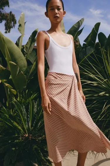 Юбка в полоску со сборками — коллекция ZARA «ZW»