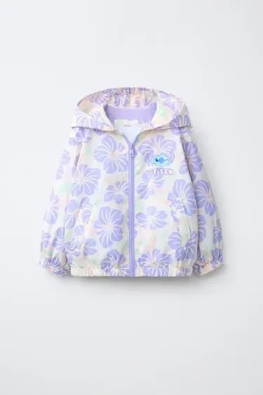 Zara Дождевик с капюшоном  лило и стич © DISNEY