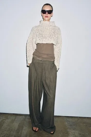Жаккардовые брюки в полоску — коллекция Zara «Zw»