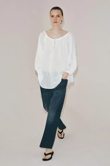 Блуза из льна — коллекция ZARA «ZW»