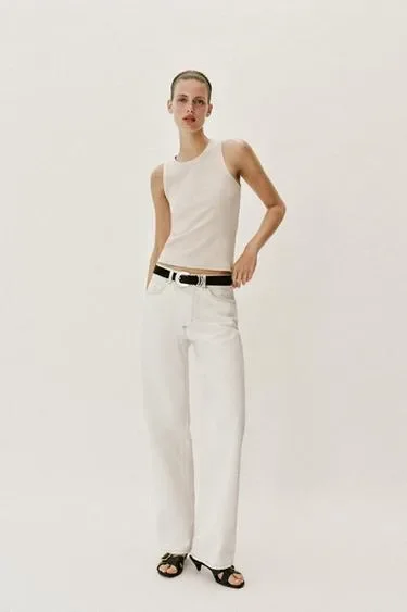 Zara Топ в рубчик без рукавов