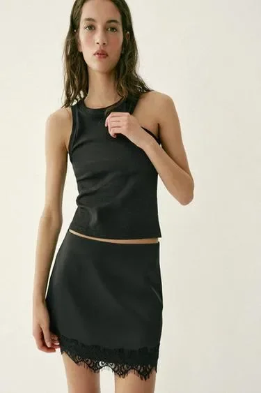 Zara Топ в рубчик без рукавов
