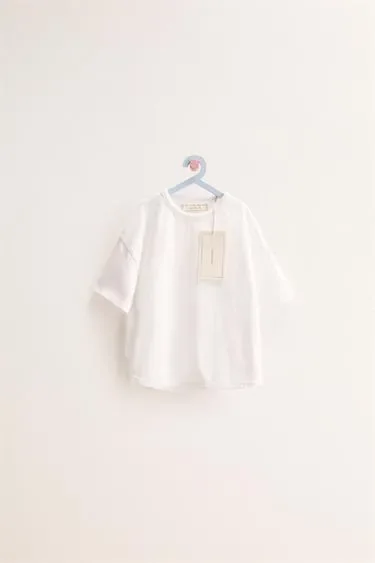 Zara «Timeless» - однотонная футболка из хлопка