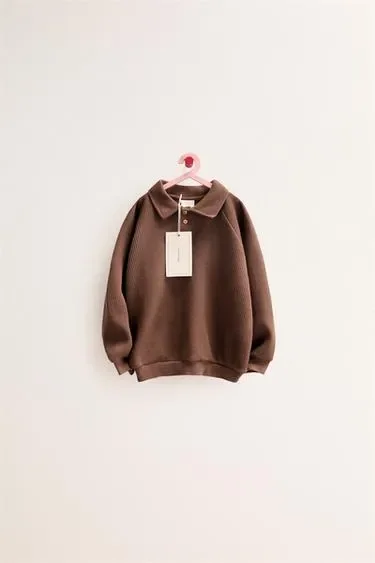 Zara ZARA «TIMELESS» - толстовка-поло в рубчик