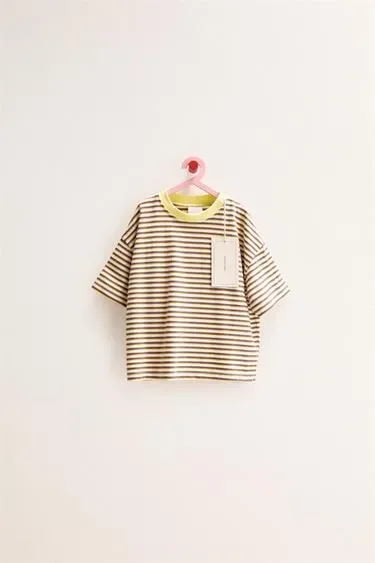 Zara «Timeless» - футболка в полоску с контрастным воротником