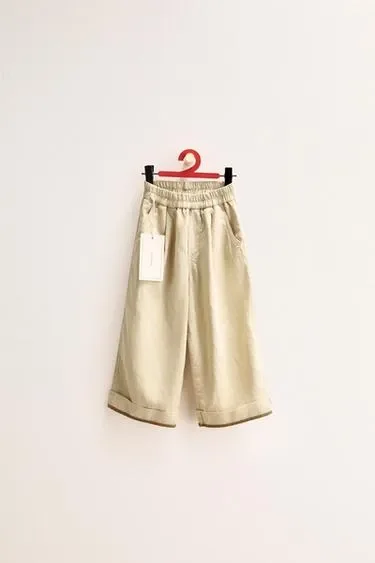 Брюки ZARA «TIMELESS» из льна с контрастной отделкой