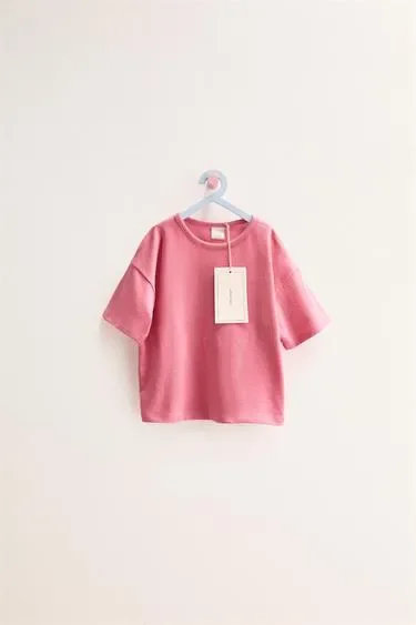 Zara ZARA «TIMELESS» - однотонная футболка из хлопка и льна