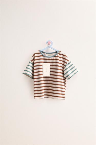 ZARA «TIMELESS» - футболка в полоску из хлопка и льна