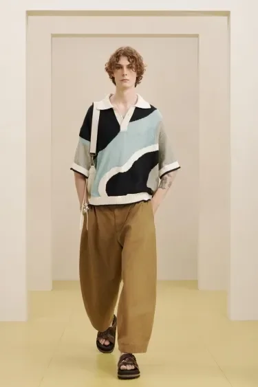 Брюки с завышенной талией BALLOON CROPPED купить с доставкой.