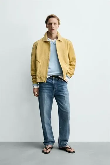 Zara Замшевая куртка свободного кроя