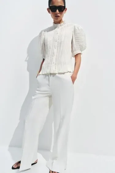 Плиссированная блуза коллекция ZARA «ZW»
