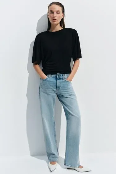 Джинсы прямого кроя с низкой посадкой — коллекция Zara «Zw»- Заказать в России