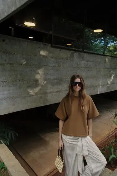 Zara Толстовка с короткими рукавами