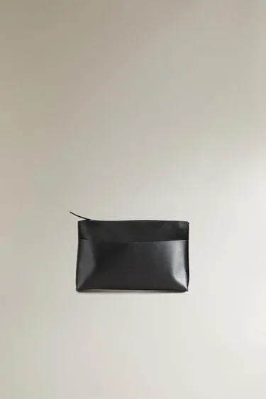 Zara Кожаная сумка-косметичка для мужчин