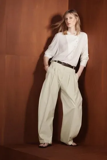 Рубашка свободного кроя с кокеткой — коллекция ZARA «ZW»