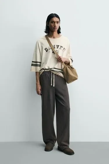 Zara Джоггеры прямого кроя с эффектом потертости купить с доставкой.