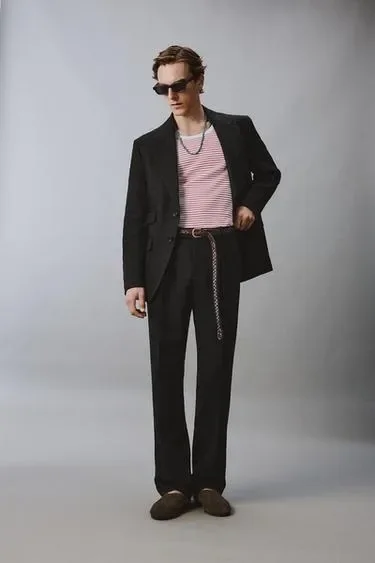 Костюмные брюки из 100% льна ZARA «AARON LEVINE»