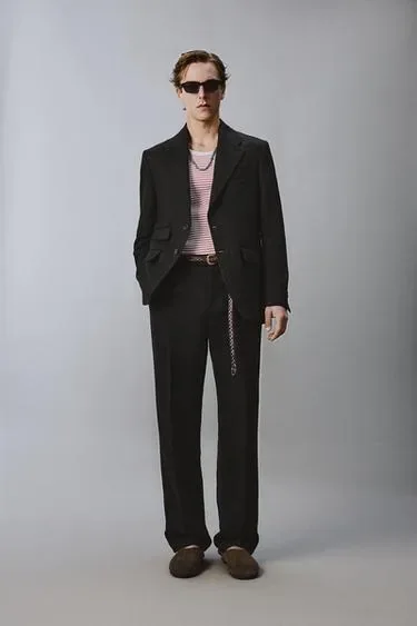 Zara Костюмный пиджак из 100% льняного твила ZARA «AARON LEVINE»