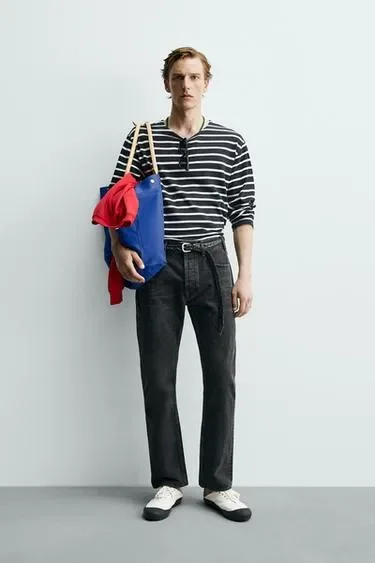 Футболка жаккард в полоску Zara «Aaron Levine»
