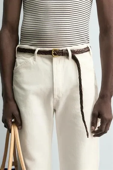 Плетеный кожаный ремень Zara «Aaron Levine»