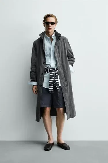 Zara Легкий тренч с эффектом потертости ZARA «AARON LEVINE» купить с доставкой.