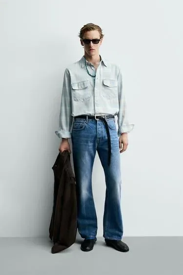 Zara Легкая джинсовая рубашка ZARA «AARON LEVINE»