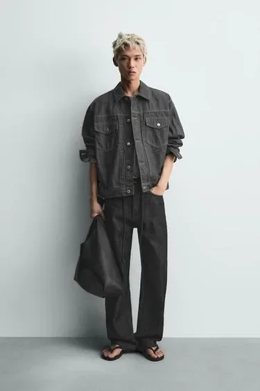 Zara Джинсовая куртка оверсайз FIT