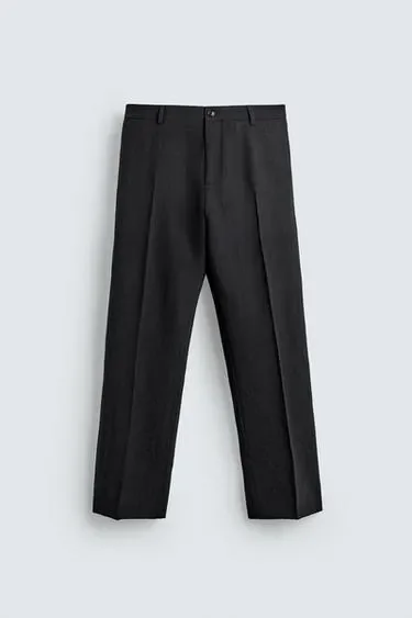 Zara Костюмные брюки из 100% шерсти с рельефной тканью