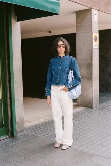 Zara Джинсовая куртка Z1975 с золотыми пуговицами