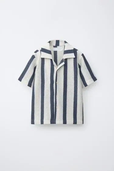Zara Трикотажная рубашка в полоску