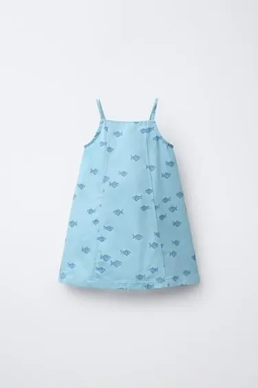 Zara Платье с принтом «рыбы»